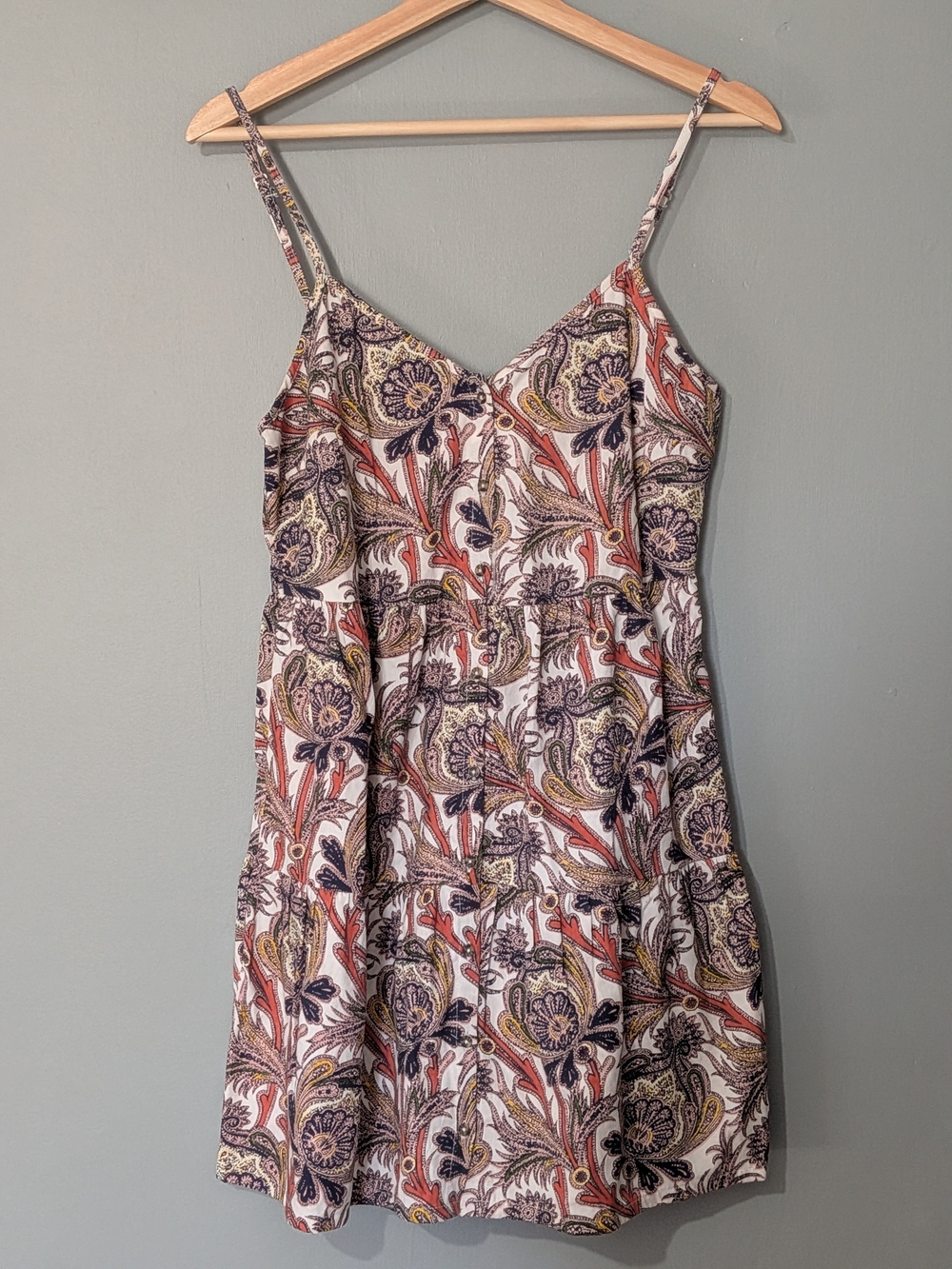 RVCA Women's All Over Print Paisley Tiered Babydoll Mini Dress Prairie